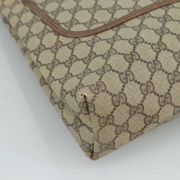 GUCCI GG Supreme Web Sherry Line Tote Bag PVC Beige Red 16 002 4487 Auth 107970 - Picture 11 of 16